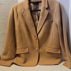 Talbots Women's Camel Wool  Blend Blazer